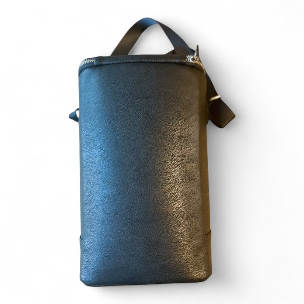 Igloo Luxe Insulated Beverage Tote Vegan Leather Cooler Bag Black - Picture 3 of 9